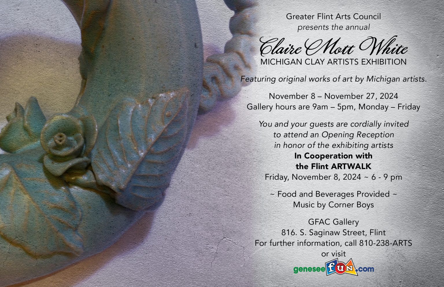 Gallery 1 - Claire Mott White Michigan Clay Artists Exhibition